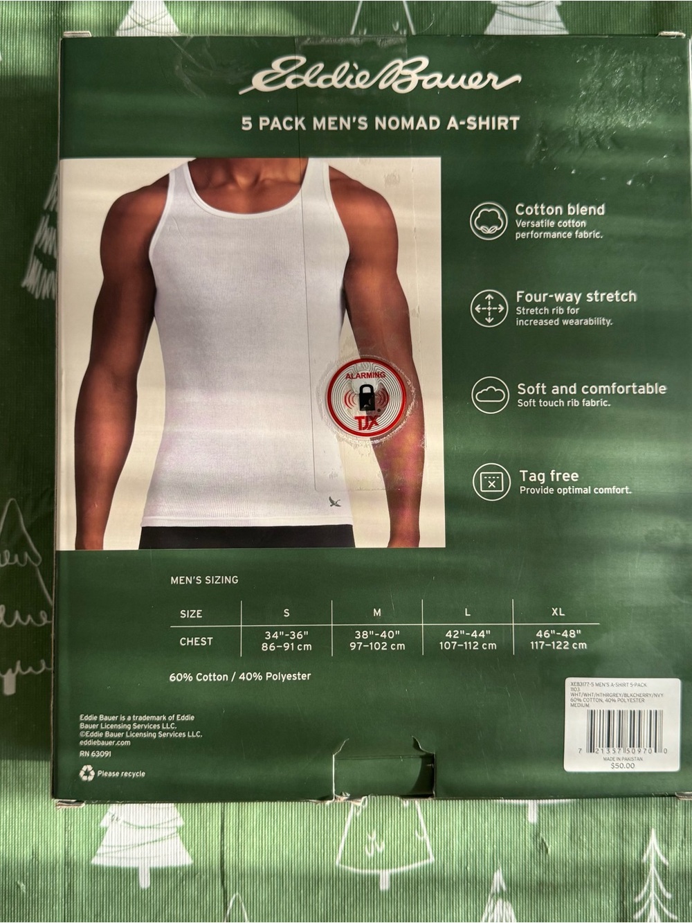 Eddie Bauer Men's Nomad 5 Pack Ribbed Tank Undershirts Cotton Blend Medium Multi - Picture 8 of 16